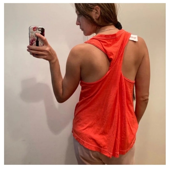 NWOT ANTHROPOLOGIE Sun Keep Twist Top Orange/Tan Medium - Picture 8 of 11